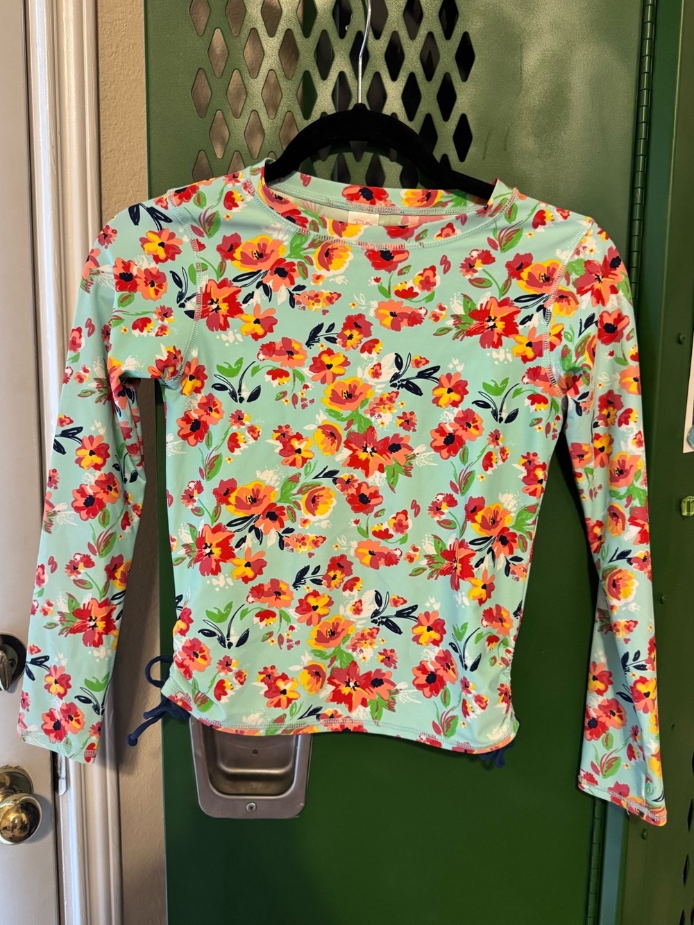 Ruffle Butts Girl’s Painted Flowers Print Long Sleeve Rashguard Swim Shirt
